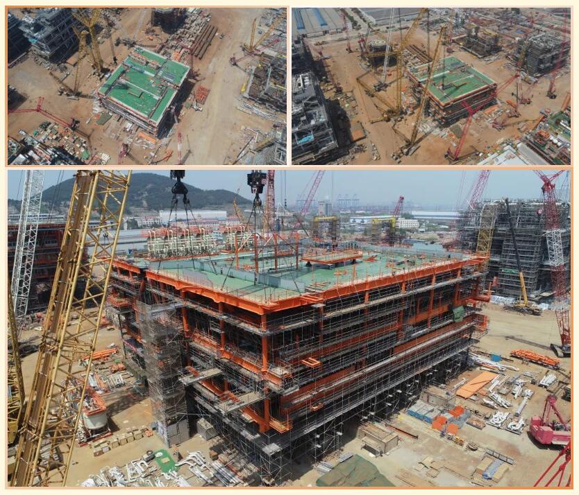 渤海油田最重平台组块在海油工程青岛场地完成主体结构封顶 渤海油田最重平台组块在海油工程青岛场地完成主体结构封顶