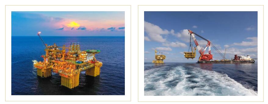 陆丰12-3油田开发项目井口平台导管架完成中心桁架封顶吊装 陆丰12-3油田开发项目井口平台导管架完成中心桁架封顶吊装